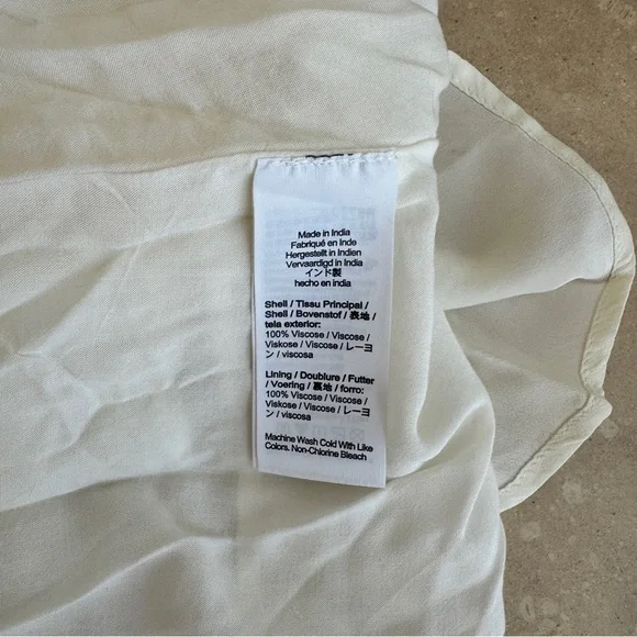 J Crew Ivory Elena Puff Sleeve Dress in Crepe de Chine Womens Size XXS Midi - Picture 10 of 12